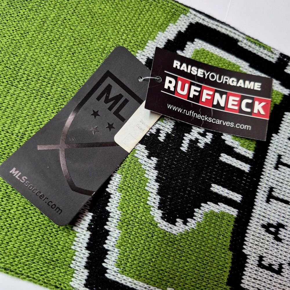 NWT Seattle Sounders FC Ruffneck Scarf MLS Checkered Skyline Green Black Soccer - Picture 9 of 10